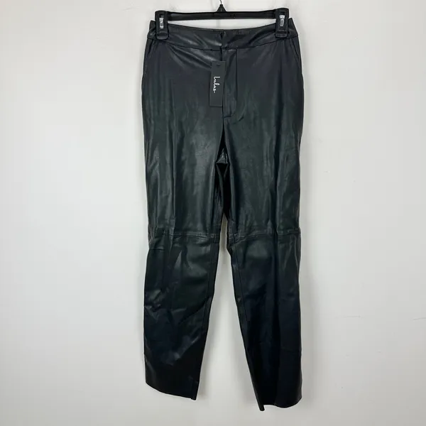 Lulus Open Minded Black Vegan Leather Pants High Waist Tapered Small NWT - Image 6