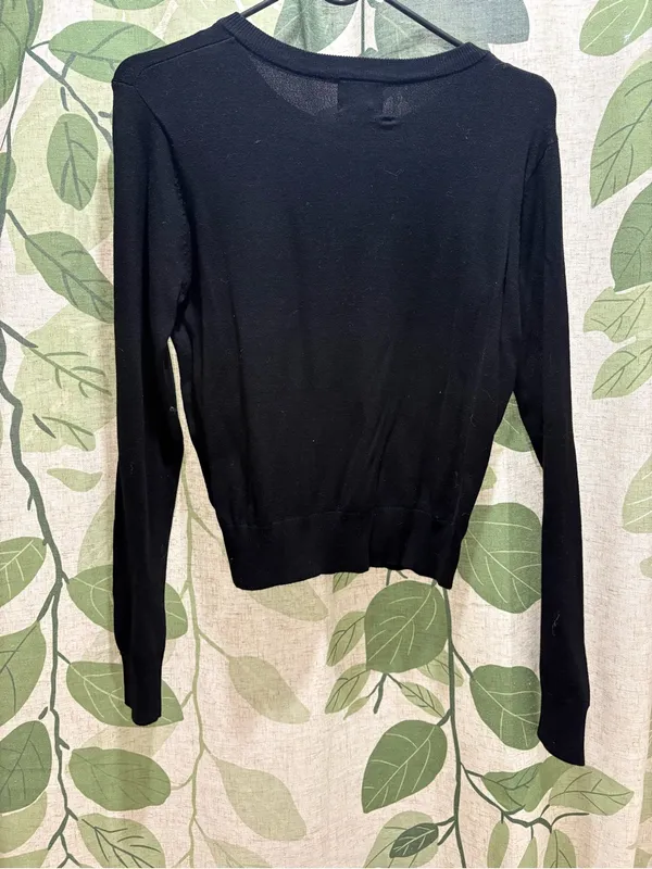 H&M Black Button-Up Crewneck Cardigan - Image 3