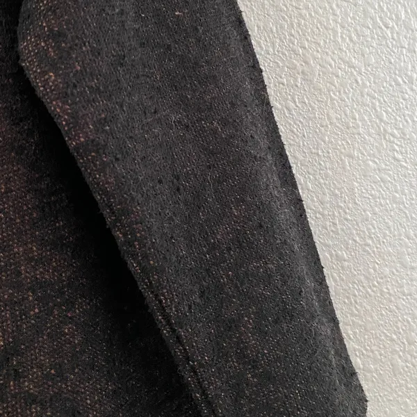 August Silk Black Knit Top XL Lagenlook Dark‎ Fairycore Oversized Boho Ruffle - Image 7