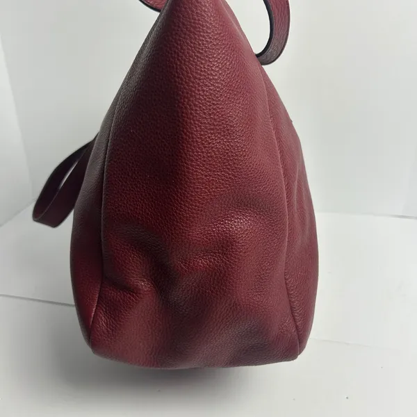 Fossil Rachel Tote Bag Burgundy Pebbled Leather Zip Top Shoulder Bag Gold Key - Image 9