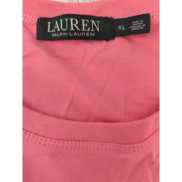 Lauren Ralph Lauren Pink Crew Neck Cotton Top Womens XL Coastal‎ grandma Barbie - Image 7
