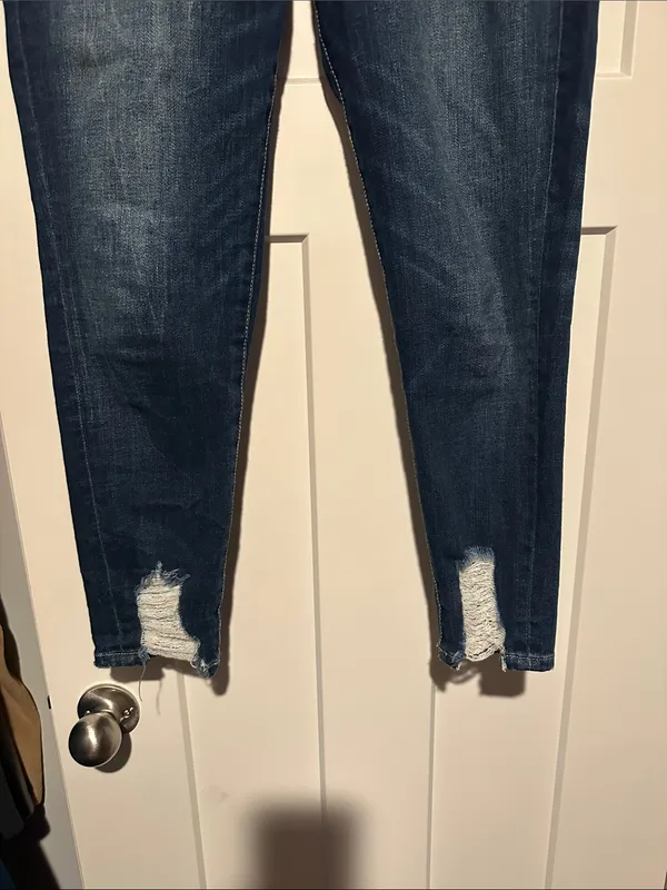 Buckle Black Dark Blue Distressed Skinny Jeans - Image 4