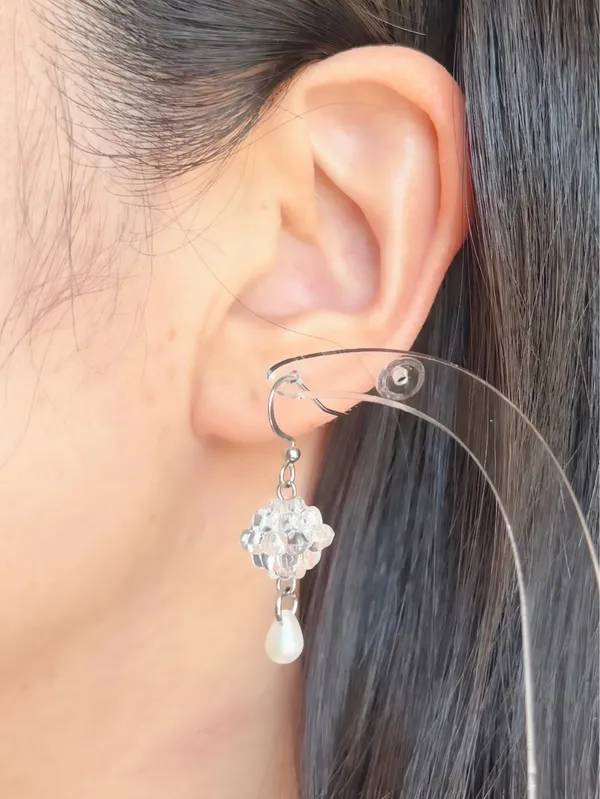 Handmade fairy cute Kawaii retro dangle earrings 🍃🤍 - Image 5