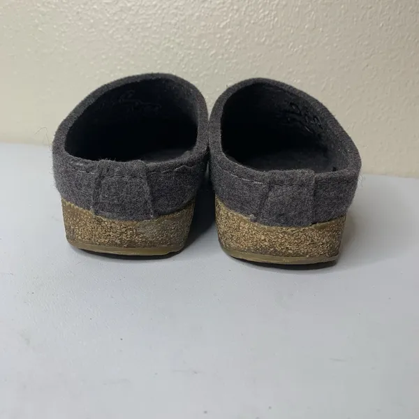 Haflinger Clog Slippers Slip On Gray Embroidered Pattern Women’s Sz 37 US 6 - Image 6