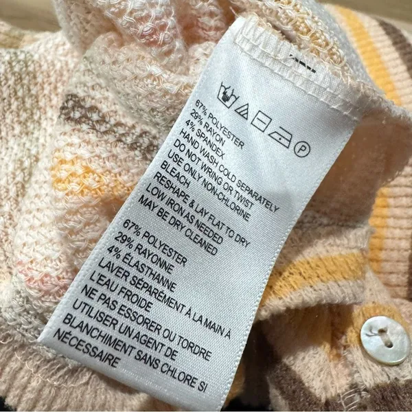 Urban Outfitters Waffle Knit Striped Oversized Cropped Cardigan Women’s XS - Image 3