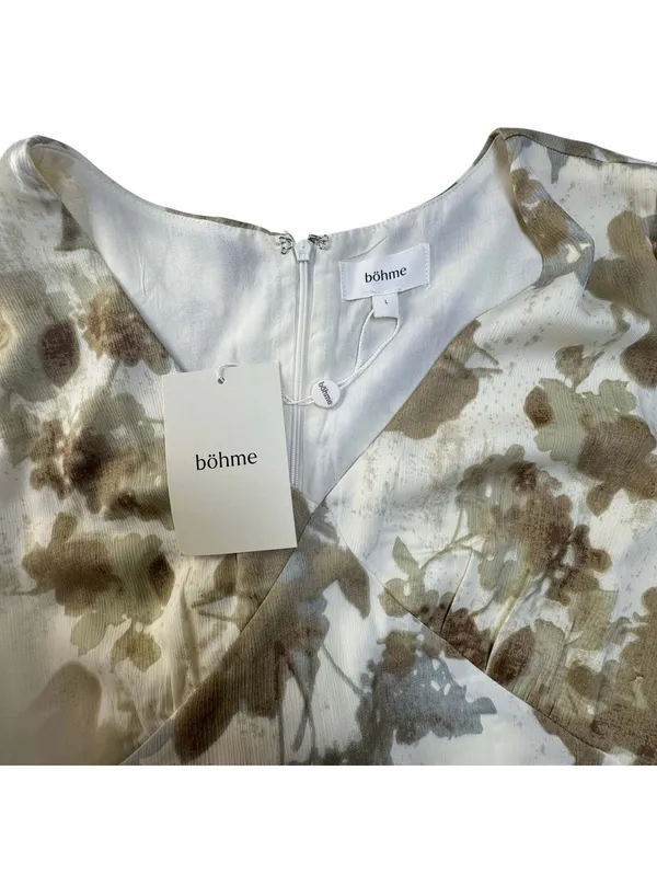Bohme Floral V-Neck A-Line Maxi Dress with Flutter Cap Sleeves - Size L - NWT - Image 7