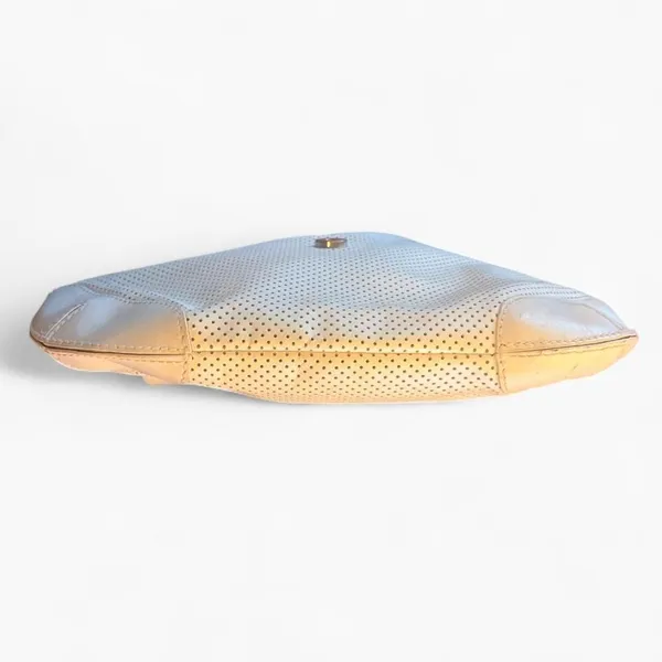 Lauren Ralph Lauren Ivory Perforated Leather Boho Shoulder Bag Equestrian - Image 8