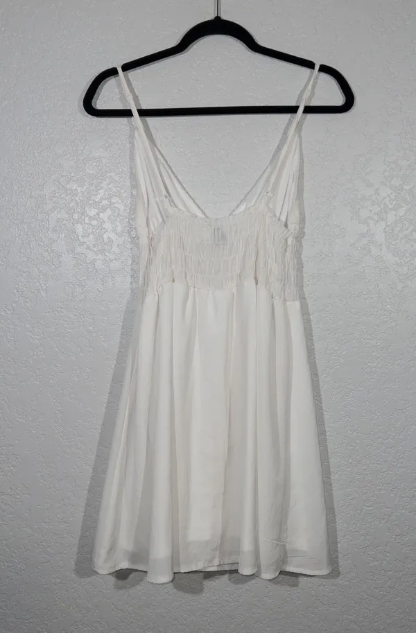 New White Roza Mini Dress Size 12 - Image 8
