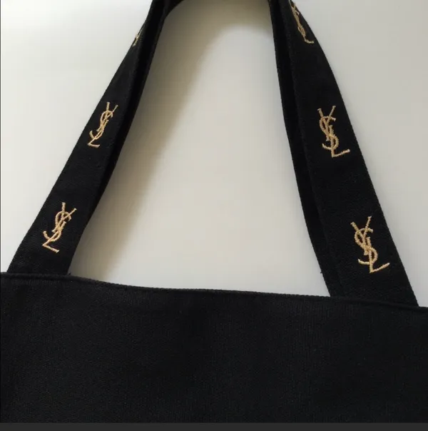 Yves Saint Laurent NEW  Parfums Black canvas Tote Bag - Image 6