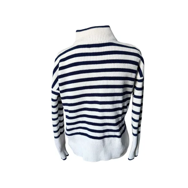 Lands End Women's Sweater White Blue XS - Image 3