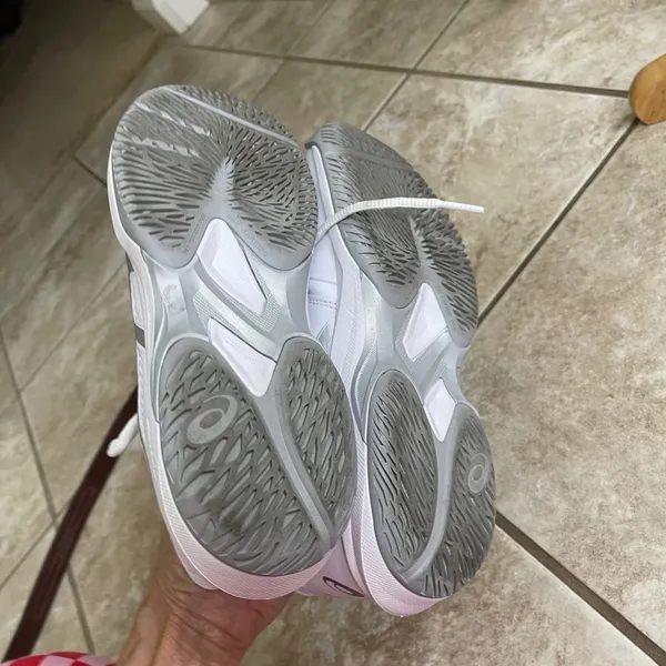 ASICS solution speed athletic Womens Tennis Shoes White Silver Size 8 EUC - Image 8