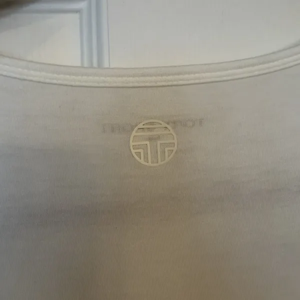 Tory‎ Burch Sport T-Shirt Womens LG White Hi/Lo Modal Long Sleeve Stretch Layer - Image 3