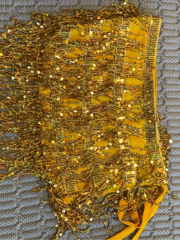 Gold Sequin Fringe Tie - Image 4