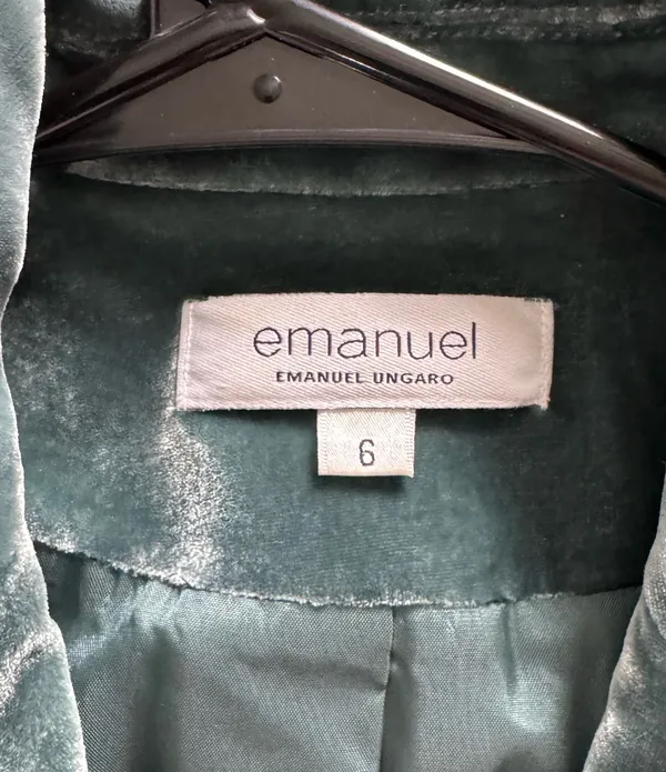 Teal Velvet Blazer Green Size M - Image 5