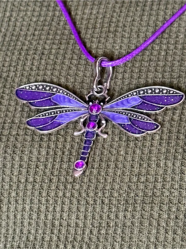 Purple Dragonfly Pendant Necklace - Unbranded Women’s Jewelry - Image 2