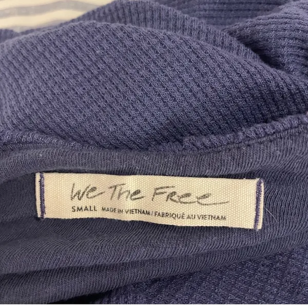 Free People Blue Long Sleeve Open Back Top - Image 4