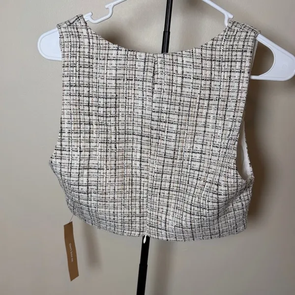 Reformation NWT Twill Sleeveless Crop Top Size 6 - Image 3