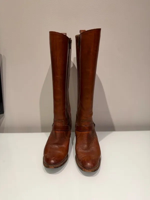 Frye Heeled Tall Brown Boots Size 7.5 - Image 2