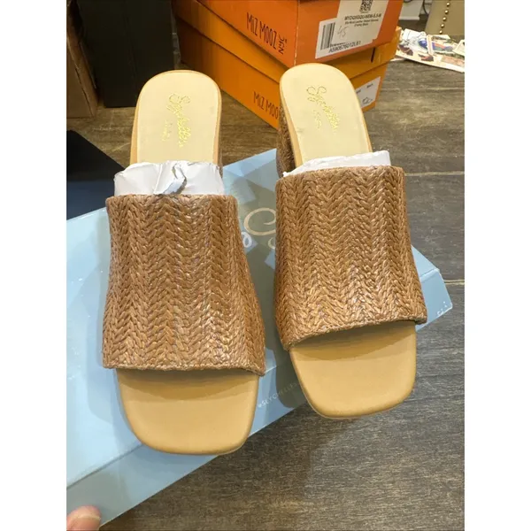 Seychelles Adapt Raffia Mules Sandal Natural Size 8.5 Beachy Coastal Neutral - Image 6