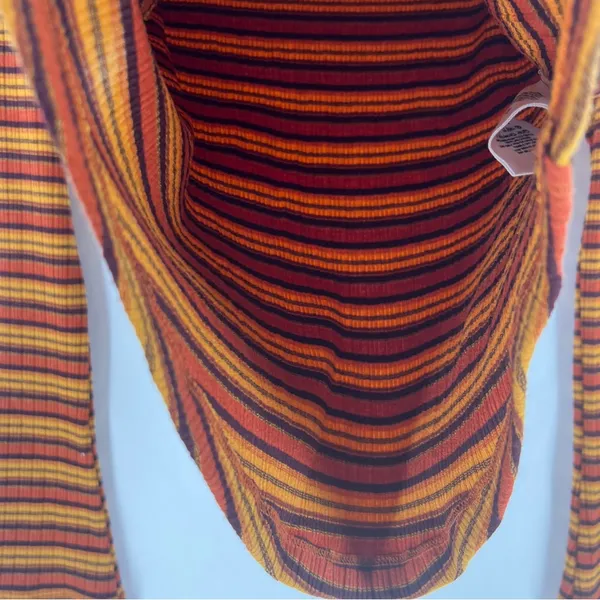 FREE PEOPLE Cape Cod‎ Thermal Striped Ribbed Cowl Neck Size M - Image 10