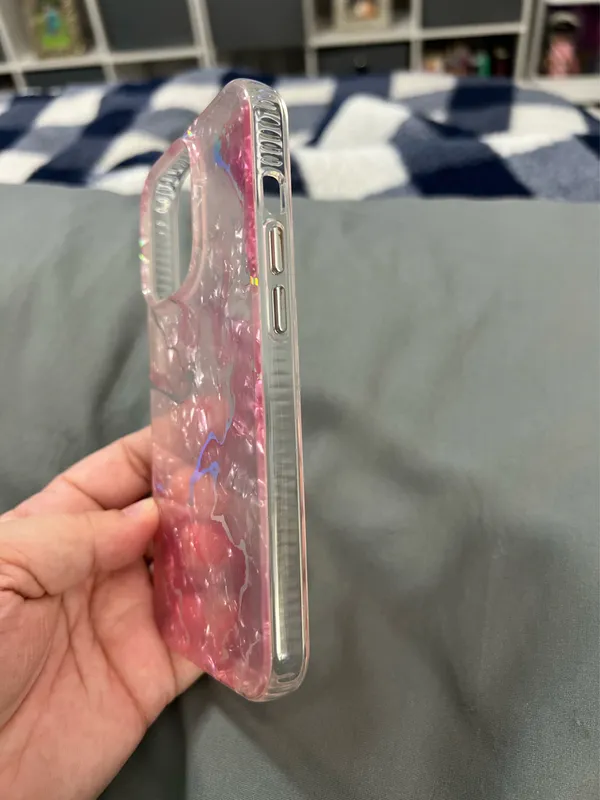 iPhone 14 Pro phone case pink and silver - Image 3