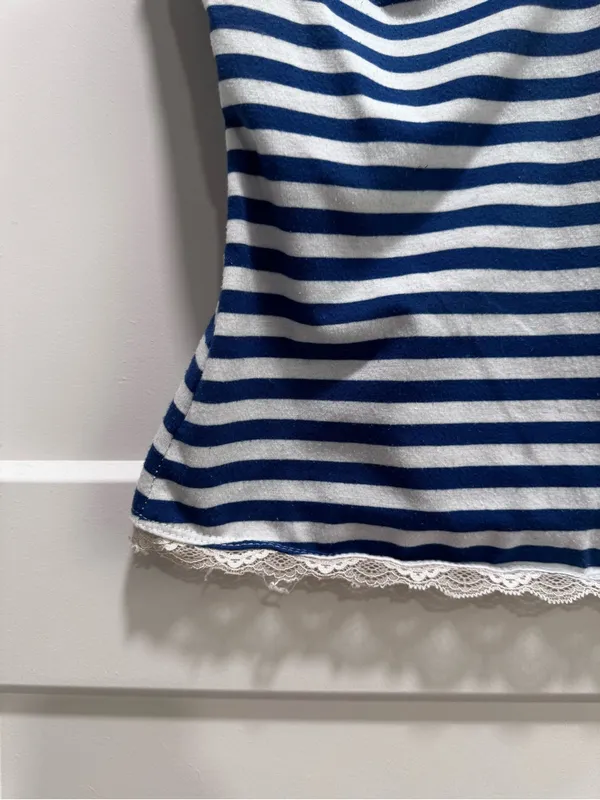 Romwe Y2K Style Striped Lace Trim Cami - Image 4