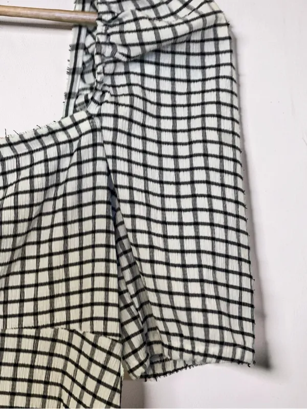 Zara Black and White Checkered Mini Dress - Size Medium - Image 9
