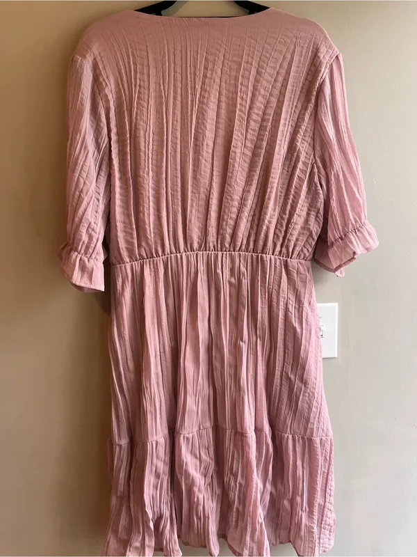 Bella Ella Boutique Crinkle Gauze Tiered Ruffle Dress Size Large - Image 10