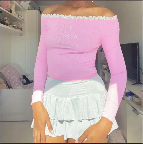 Off the shoulder top Pink - Image 2