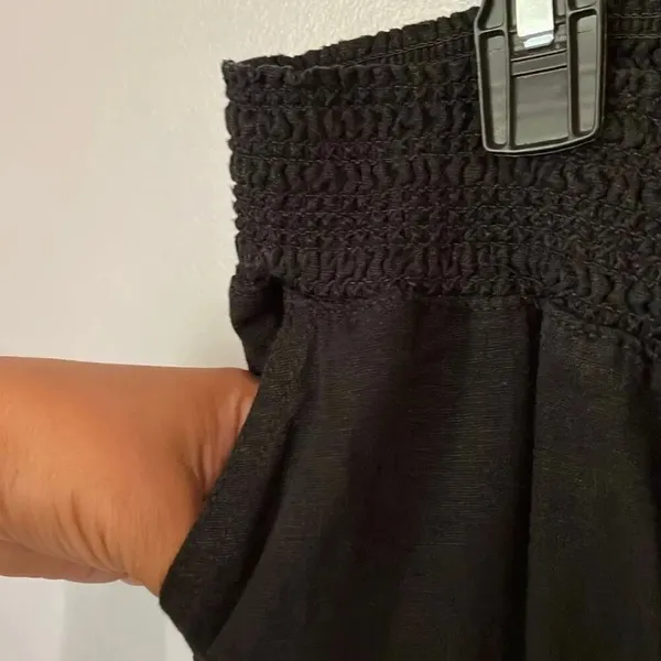 Briggs linen blend Black High Rise wide leg Pull on pants Size XL #785 - Image 5