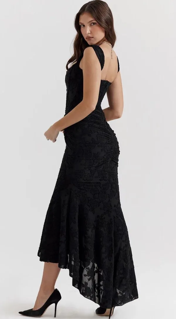 Lemalaya Lace Black Dress - Image 4