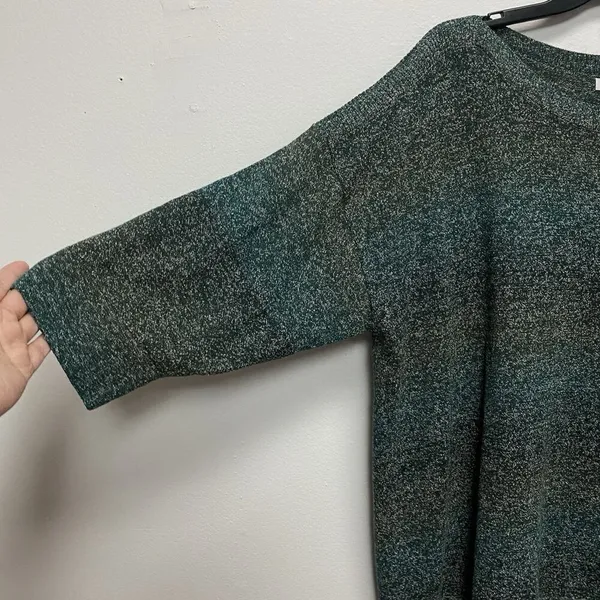 Croft & Barrow Knit Blouse Women 2X Green 3/4 Sleeve Preppy Casual Galaxy Stripe - Image 4