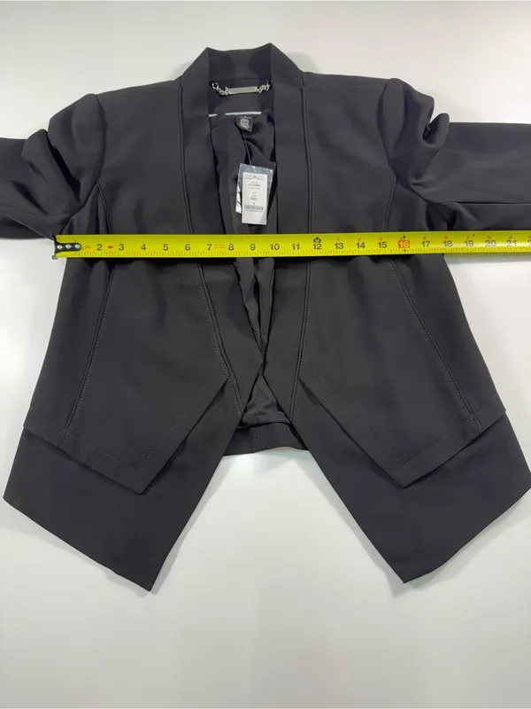 White House Black Market Black Draped Open-Front Blazer NWT - Image 4