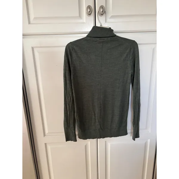 Gap Womens Extra Fine Merino Wool Turtleneck Sweater Olive Green Tall Small - Image 4