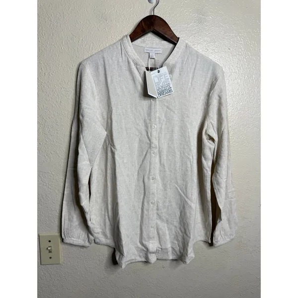 Barefoot Dreams Linen Blend Blouse & Pants Set size S NWT He Bisque - Image 6