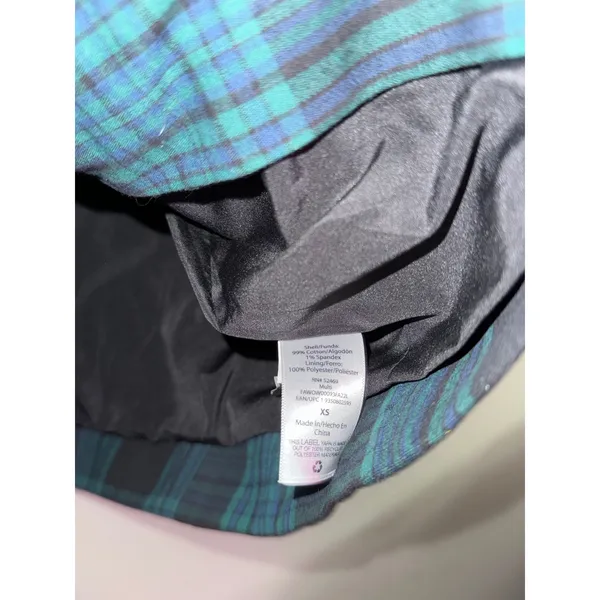 Free Assembly Women's Plaid Double‎ Breasted Blazer Teal Black Gold Buttons XS - Image 6