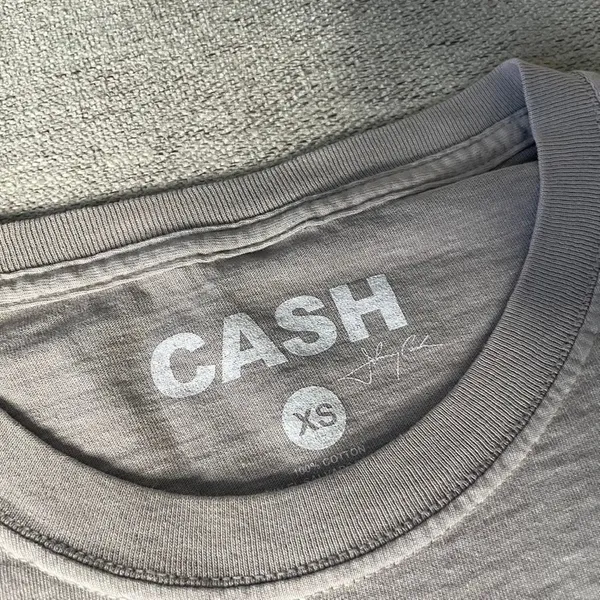 Johnny Cash Western Cowboy Graphic T-Shirt Women's‎ XS Grey Cotton - Image 3