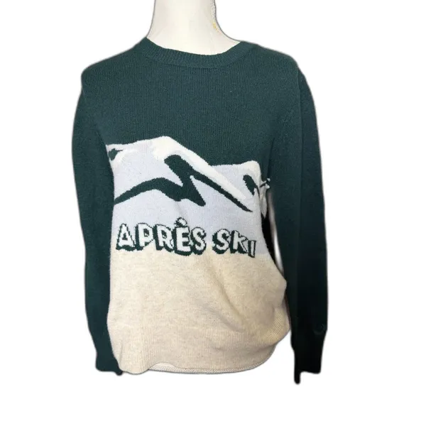 VS PINK Collegiate Knit Crewneck Sweater, Deep Forest Apres Ski sz M NWT $69 - Image 4