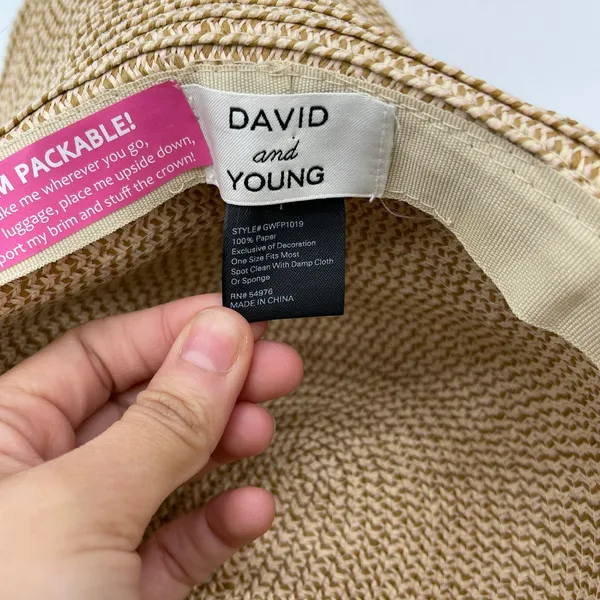 David and Young Packable Sunhat Daydreaming Beachy Floppy Summer Travel OS‎ - Image 5