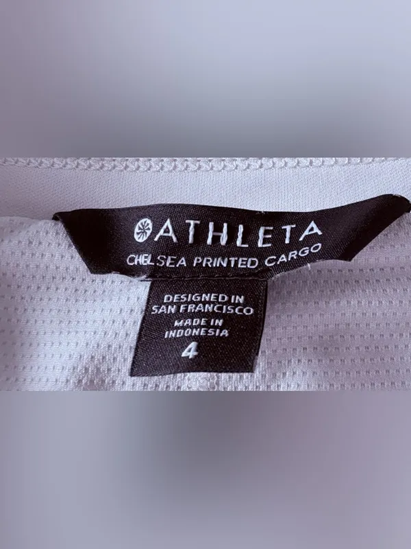 Athleta Cream & Light Green Patterned Skort Size Medium Athletic Skirt Shorts - Image 3
