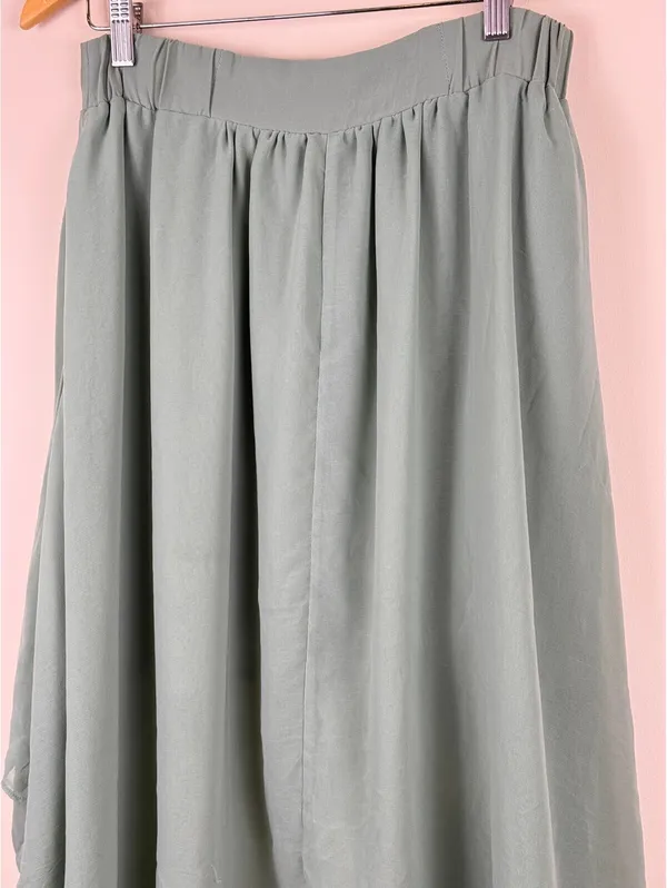 Staring at Stars UO Sage Green Layered High Low Chiffon Skirt Small Boho - Image 9