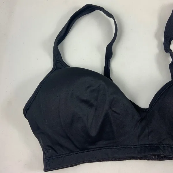 S/M Black adjustable strap halter sports bra - Image 3