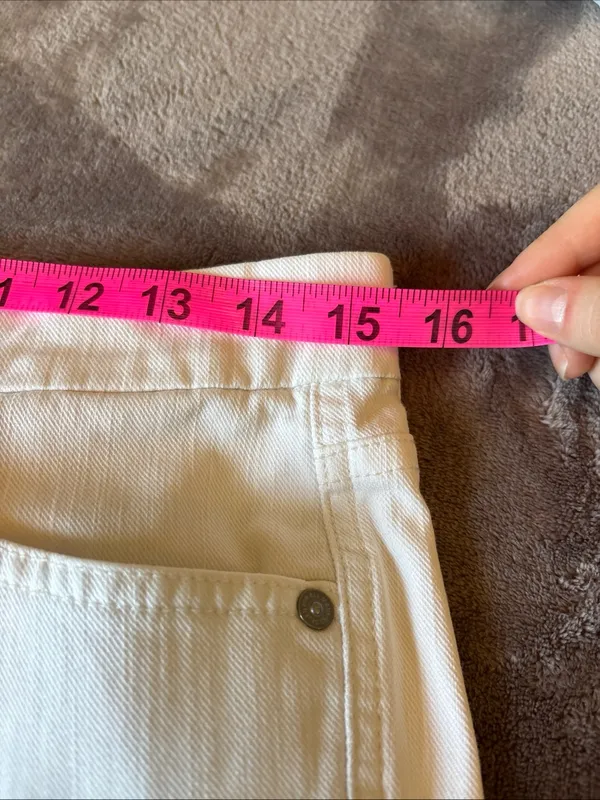 7 For All Mankind Size 28 White Cotton Spandex Logo Boot-Cut Jeans - Image 7
