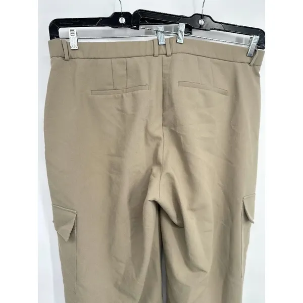 Abercrombie & Fitch Harper Tailored Ultra Wide Leg Cargo Pants‎ Size 35 Long Tan - Image 4