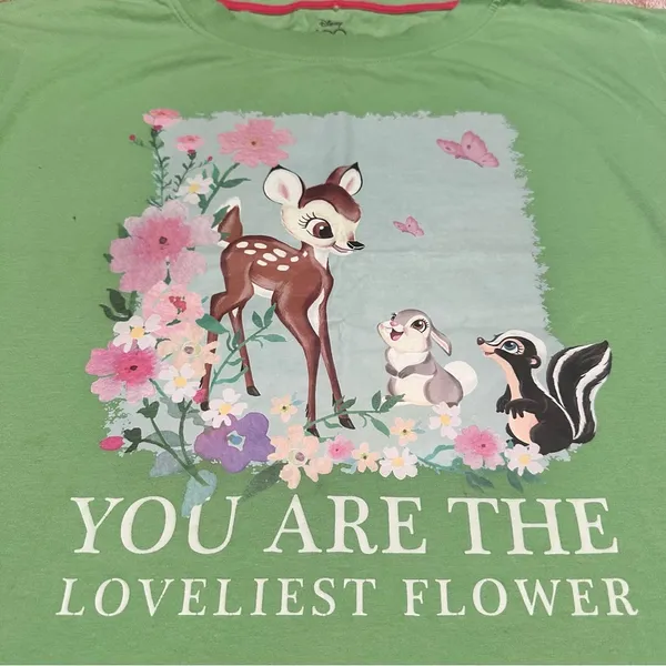 Womens Disney Green Bambi T-Shirt size M - Image 7