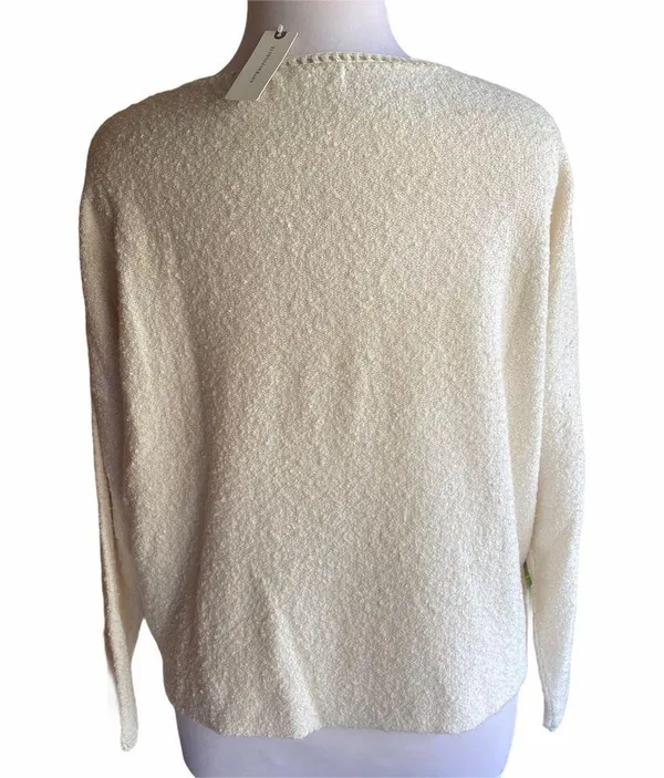 Anthropologie Valeria cream knit relaxed fit textured pullover sweater - Image 8