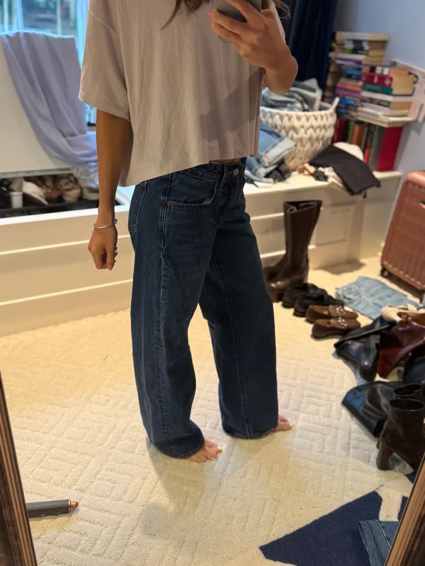 Aritzia Denim Forum ’90s Ultra Lo-Rise Baggy Jean Dark Blue Size 24 - Image 3