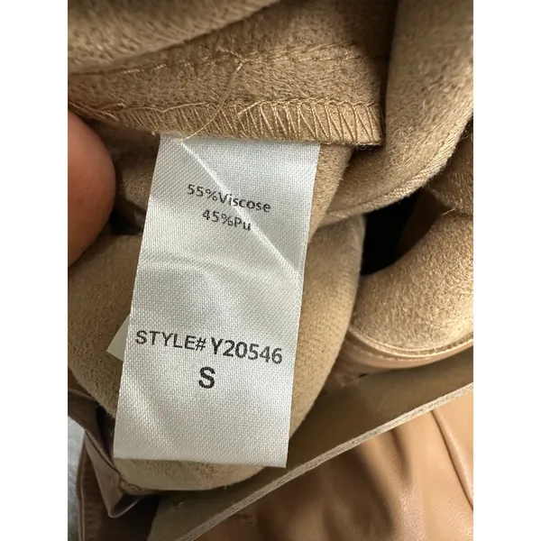 Do + Be‎ Womens Tan Faux Leather High Waisted Paperbag Pants Sz S NWT - Image 7