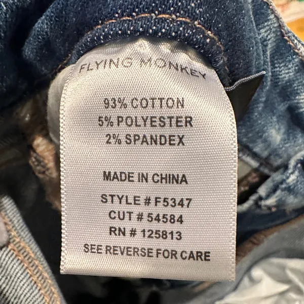 NWT Flying Monkey Stunned Straight Leg Jeans Size 27 Distressed Dark‎ Wash - Image 8