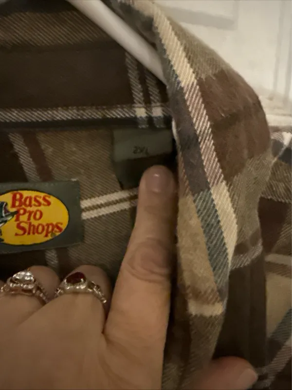 Bass Pro Button Shops Plaid Down Flannel Shirt - Image 3